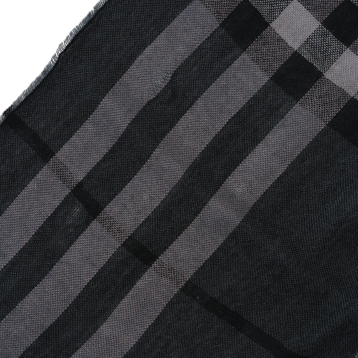 Burberry Wool Silk Gauze Giant Check Scarf Black 4 of 5