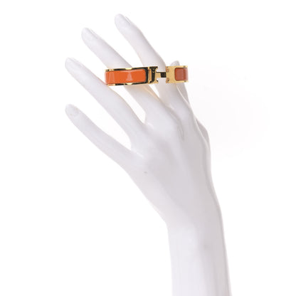 Hermes Enamel Narrow Clic Clac H Bracelet PM Orange 2 of 5