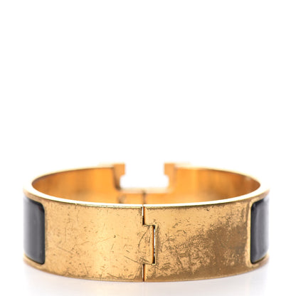 Hermes Enamel Wide Clic Clac H Bracelet GM Black 3 of 8