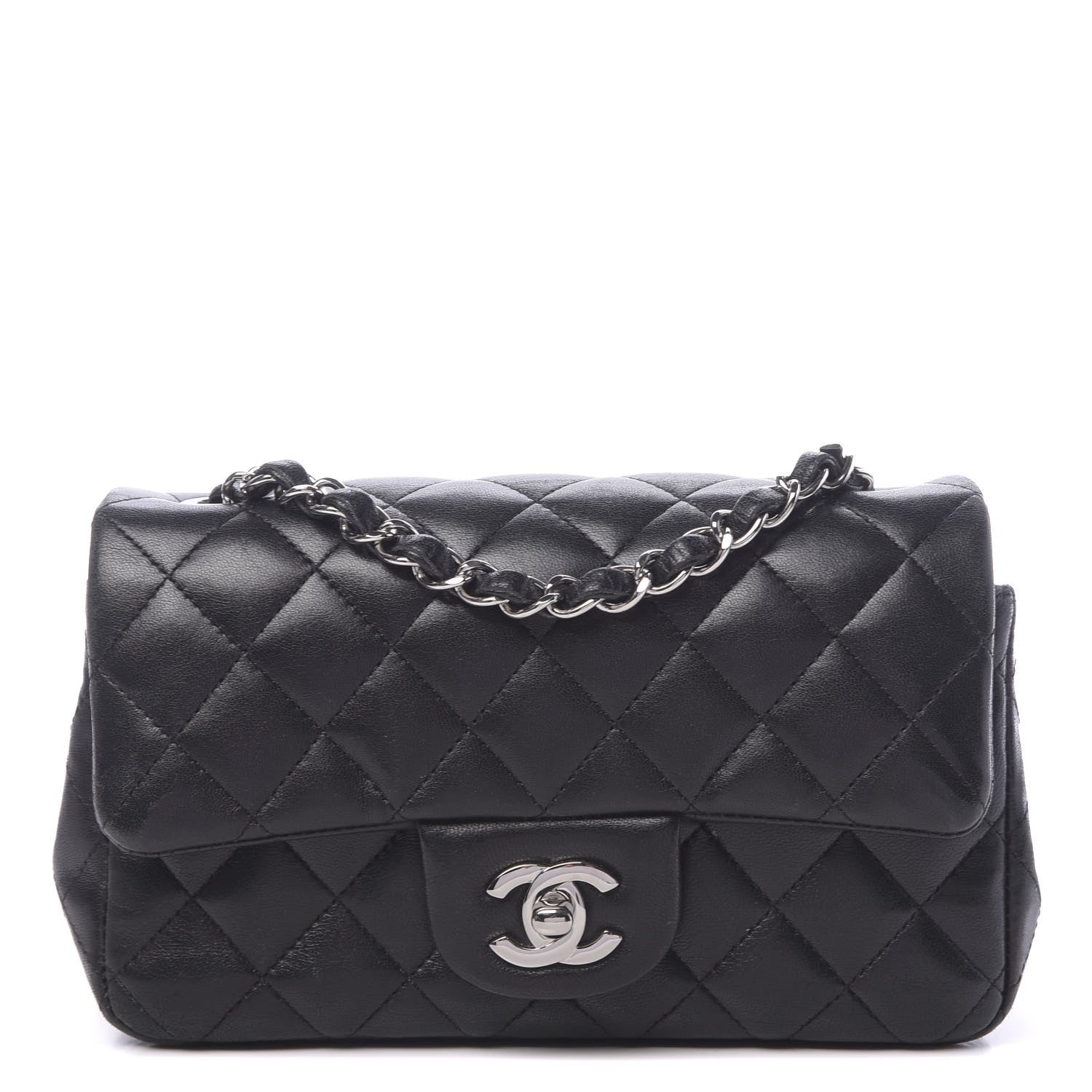 Chanel Lambskin Quilted Mini Rectangular Flap Black 1 of 11