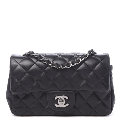 Chanel Lambskin Quilted Mini Rectangular Flap Black 1 of 11