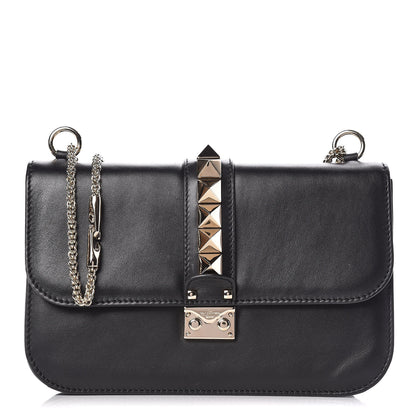 Valentino Garavani Vitello Medium Glam Lock Rockstud Flap Black 1 of 8