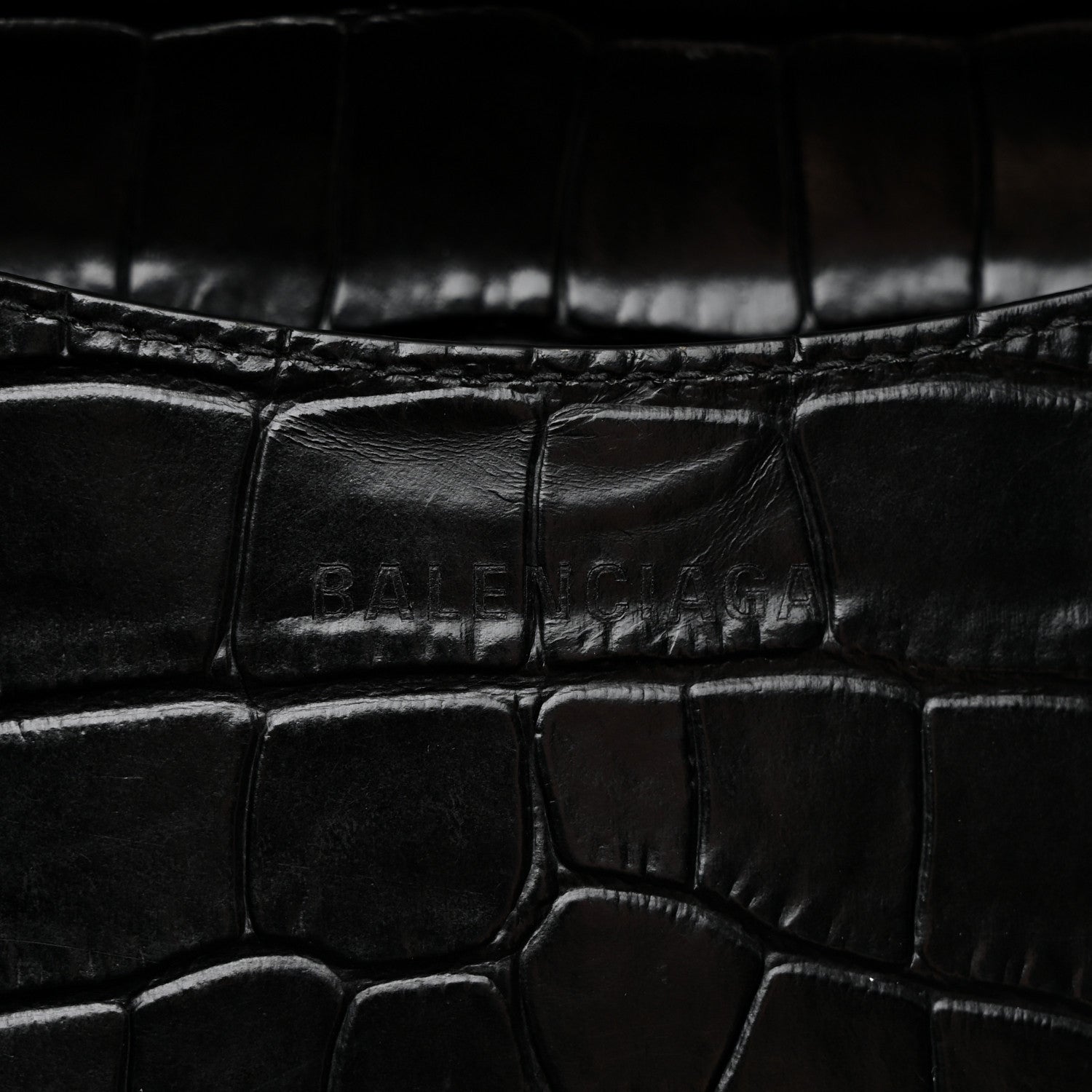 Balenciaga Calfskin Crocodile Embossed Neo Classic Black Hardware Medium City Black 6 of 18