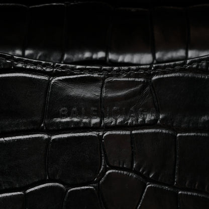 Balenciaga Calfskin Crocodile Embossed Neo Classic Black Hardware Medium City Black 6 of 18