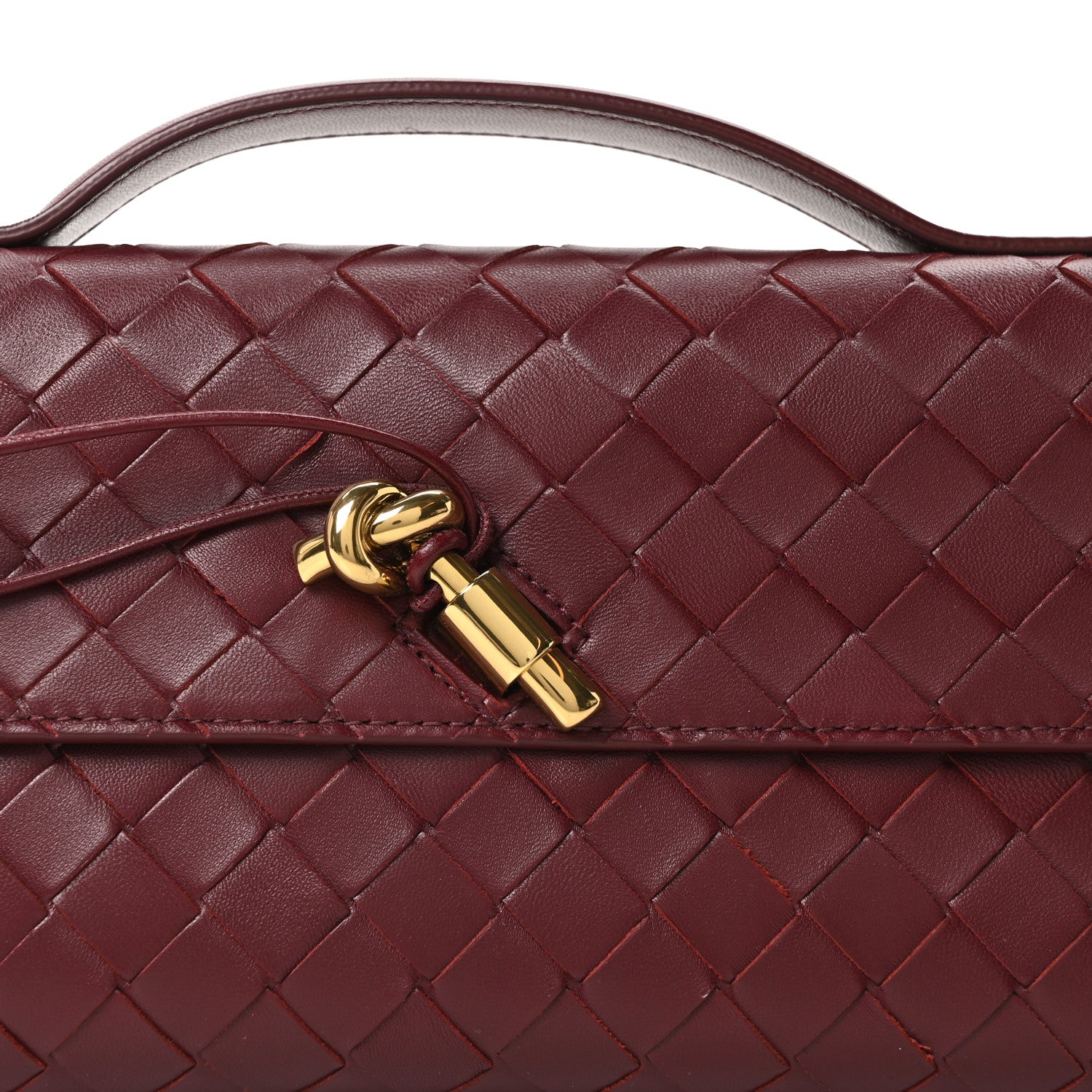 Bottega Veneta Nappa Intrecciato Long Andiamo Top Handle Clutch Barolo 7 of 10