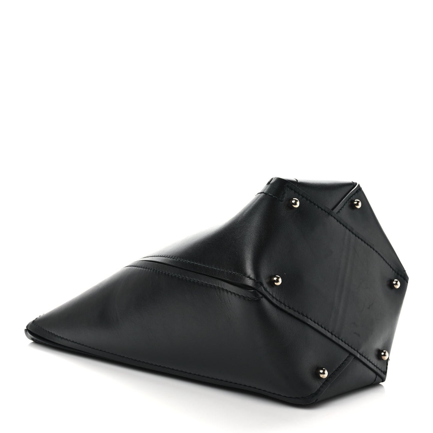 Calfskin Medium Hex Bucket Bag Black