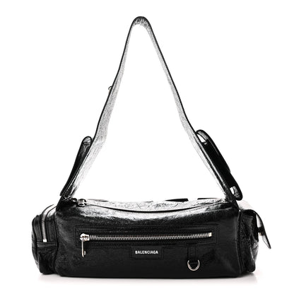 Balenciaga Agneau Arena Superbusy XS Sling Zip Shoulder Bag Black Black 1 of 9