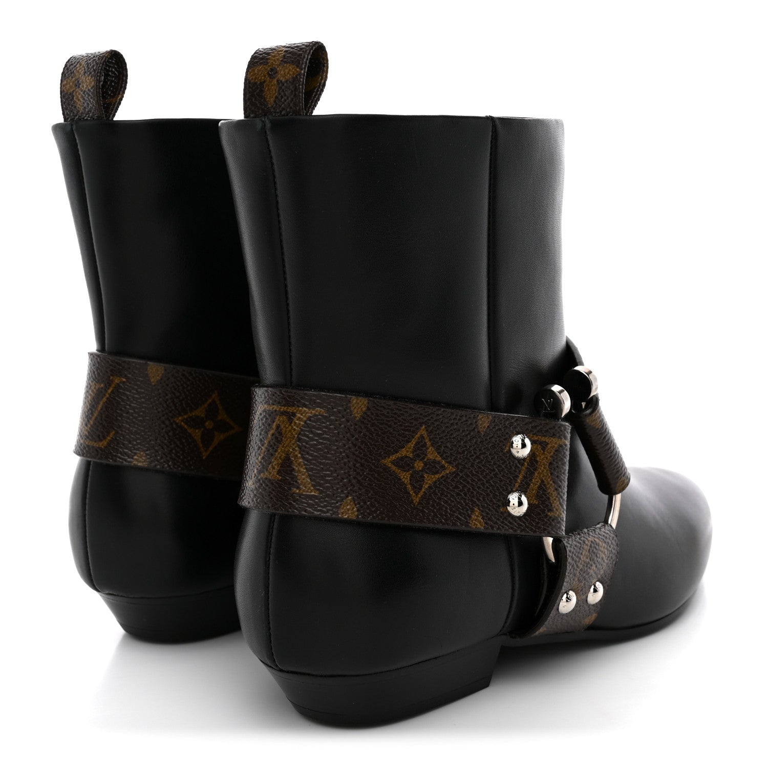 Louis Vuitton Calfskin Monogram Rhapsody Ankle Boots 38 Black 5 of 11
