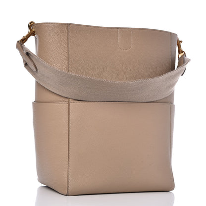 Celine Soft Grained Calfskin Sangle Bucket Bag Dune 3 of 10