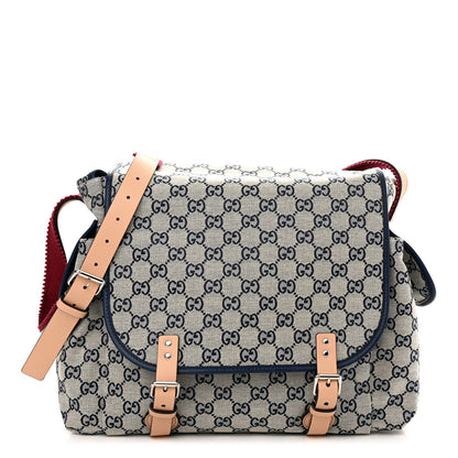 Gucci GG Monogram Diaper Bag Beige Blue 1 of 10