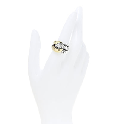 David Yurman Sterling Silver 14K Yellow Gold Large Infinity Ring  53 6.5 2 of 4