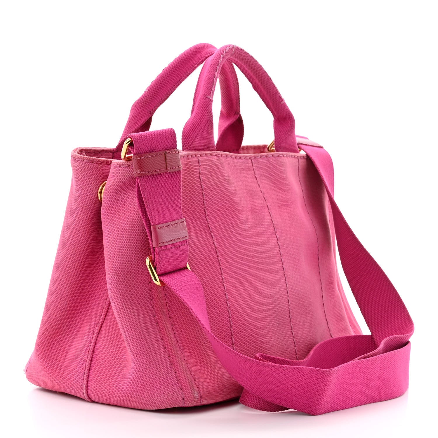 Prada Denim Small Canapa Logo Tote Peonia 3 of 20