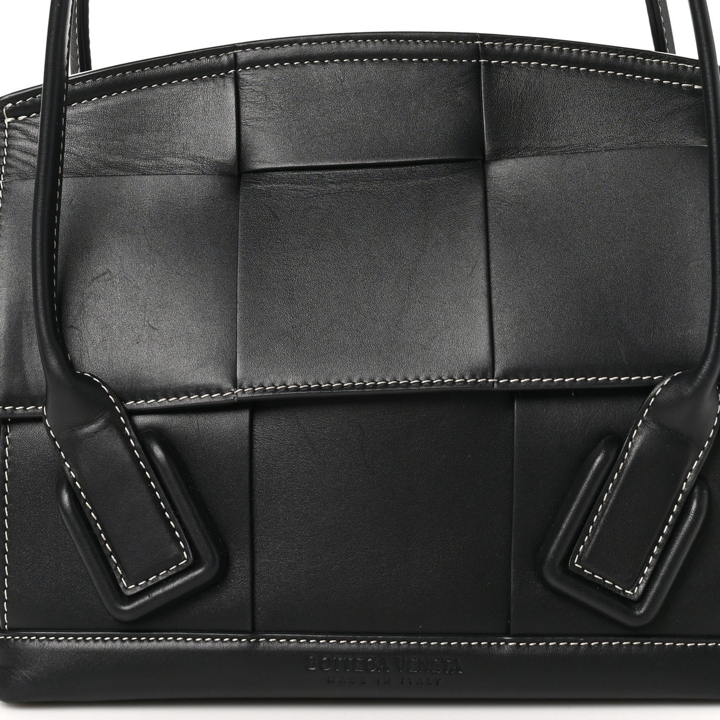 French Calfskin Maxi Intrecciato Arco 33 Black