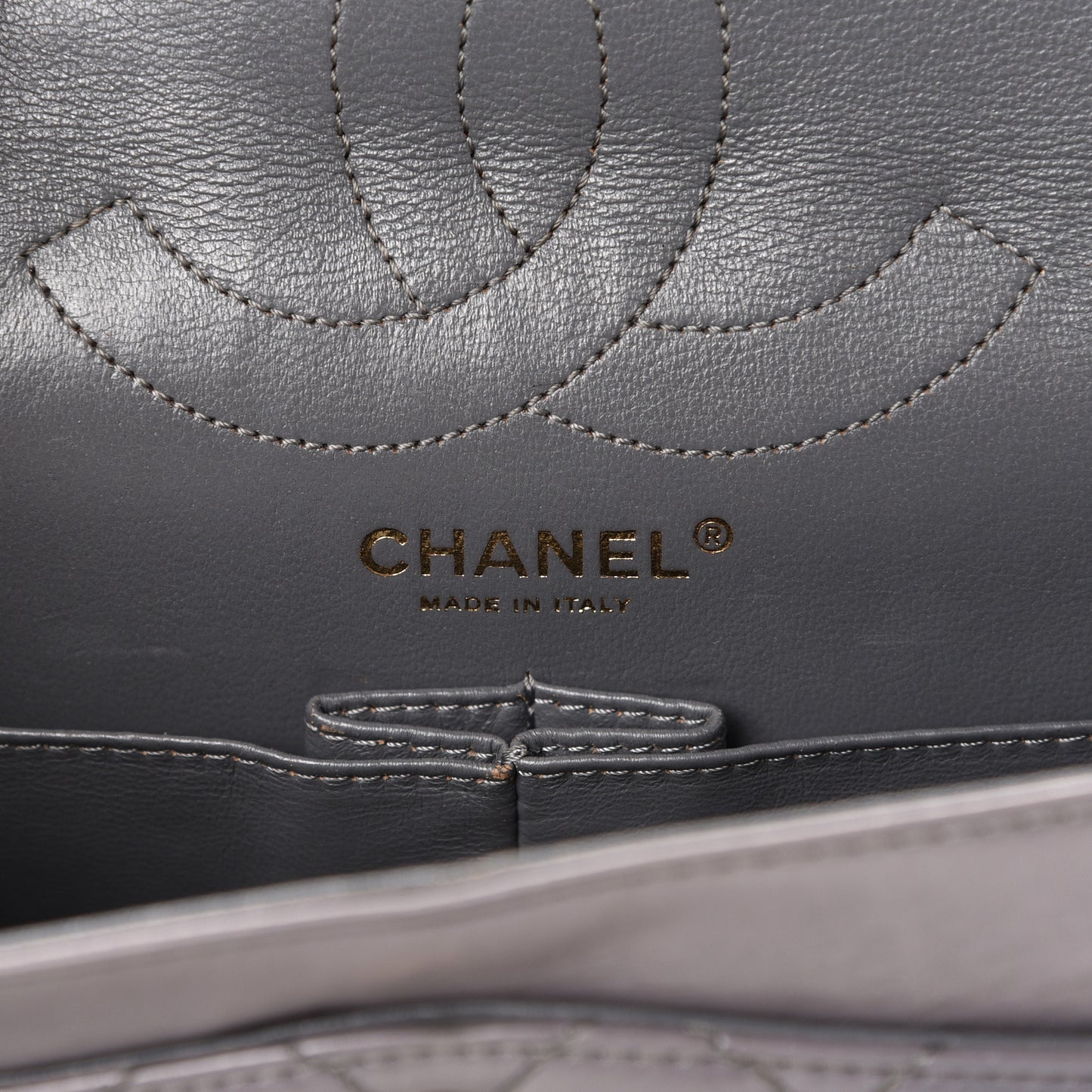 Aged Calfskin Quilted 2.55 Reissue 226 Flap Grey