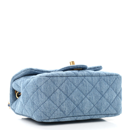 Chanel Denim Quilted Mini Pearl Crush Flap Blue 5 of 10