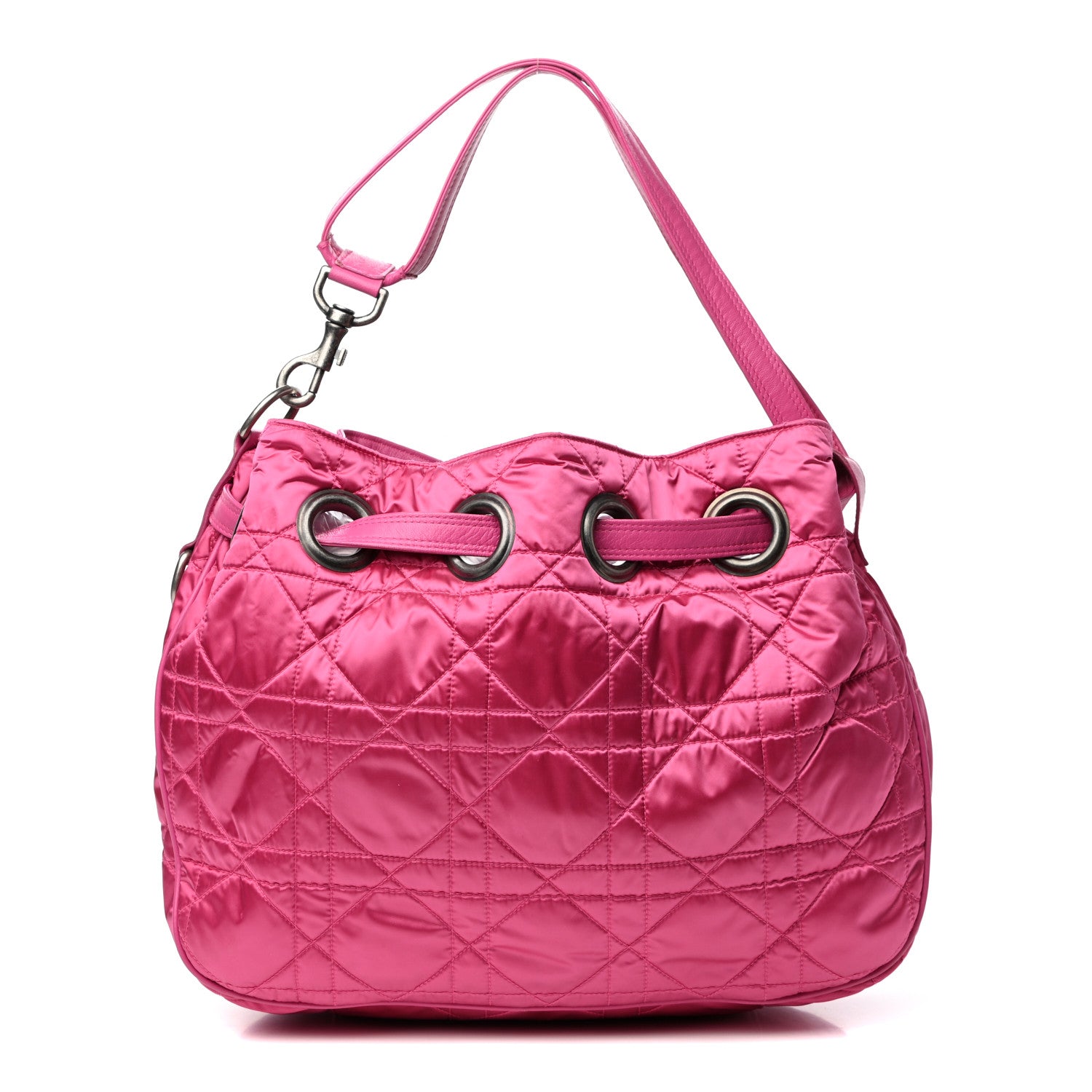 Christian Dior Satin Cannage Drawstring Bag Pink 1 of 10