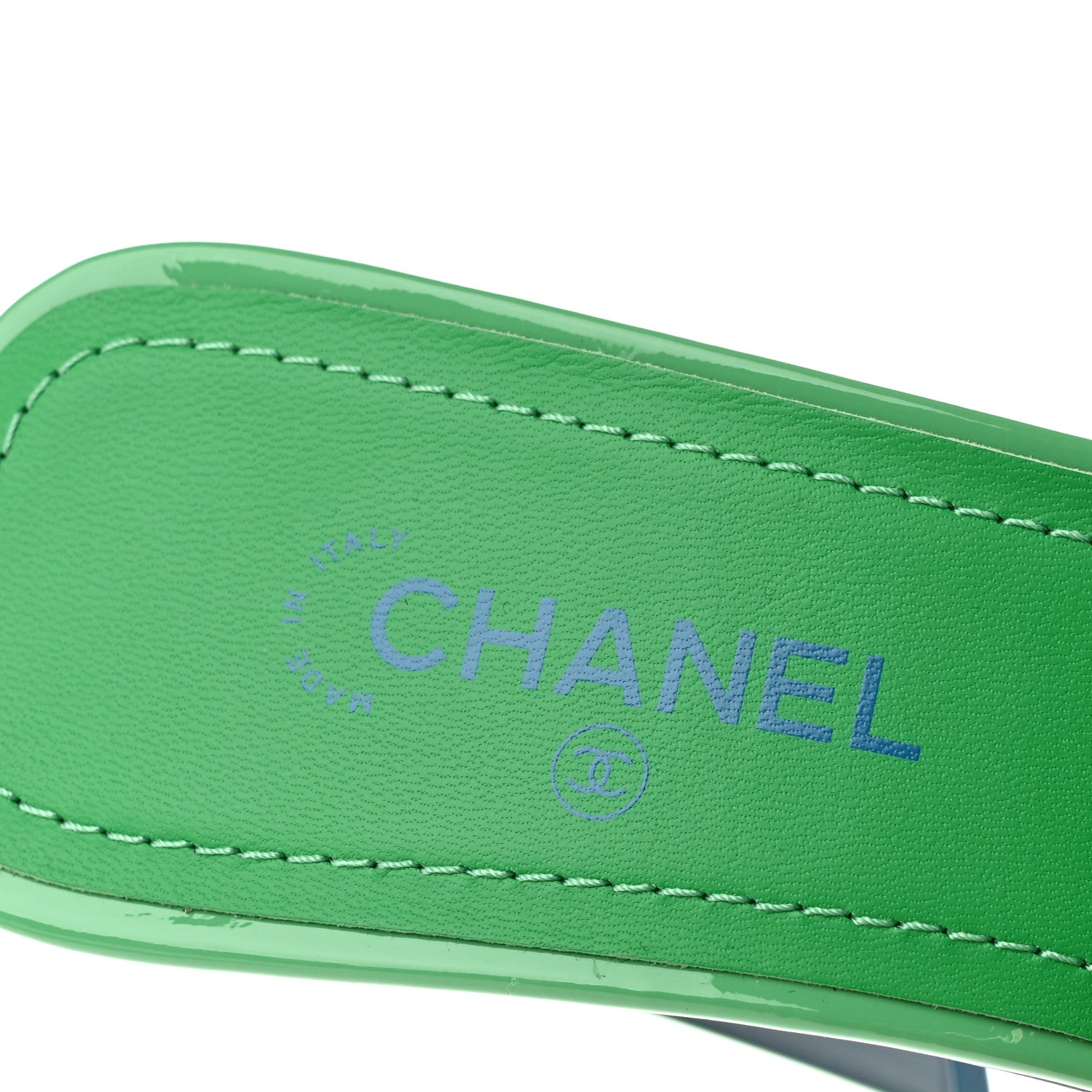 Chanel Patent CC Mules 35 Green Turquoise 7 of 8
