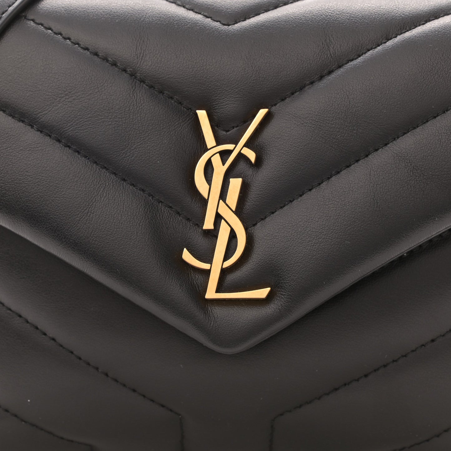 Calfskin Y Quilted Monogram Toy Loulou Crossbody Bag Black