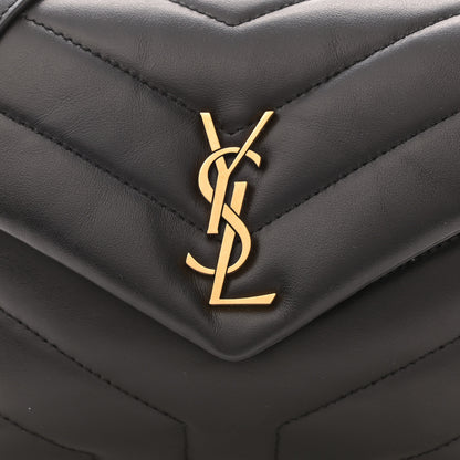 Saint Laurent Calfskin Y Quilted Monogram Toy Loulou Crossbody Bag Black 8 of 9