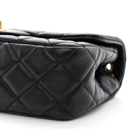 Chanel Lambskin Quilted Mini Rectangular Pearl Crush Flap Black 10 of 11