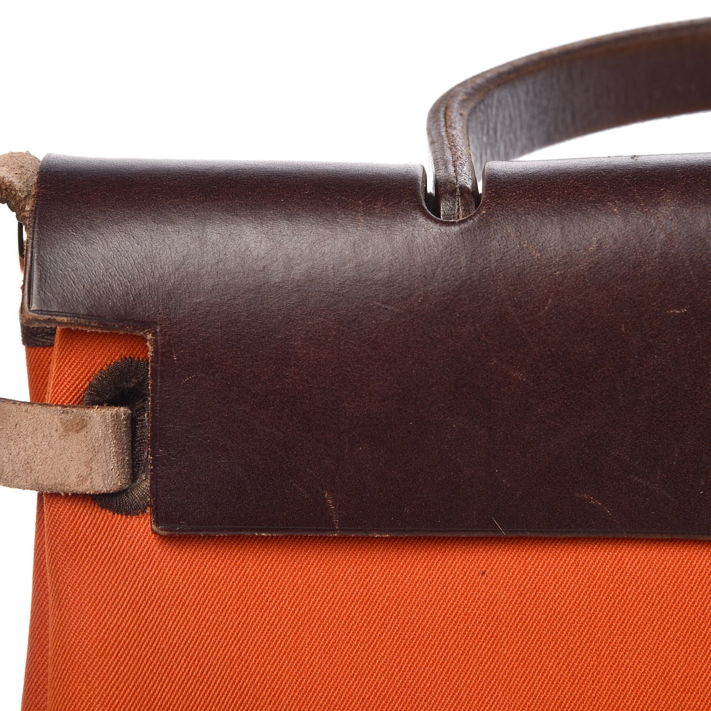 Toile Vache Calfskin Herbag 30 PM Orange Red