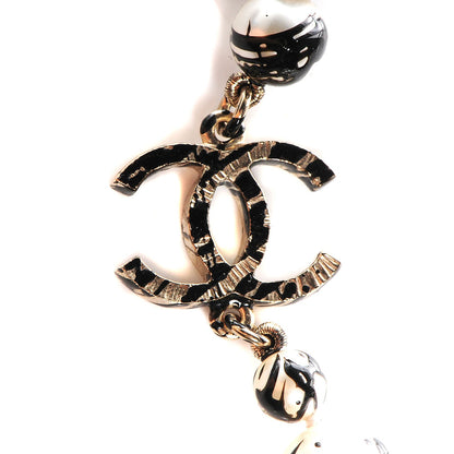 Chanel Painted Pearl CC Short Necklace Black Gold 5 of 5