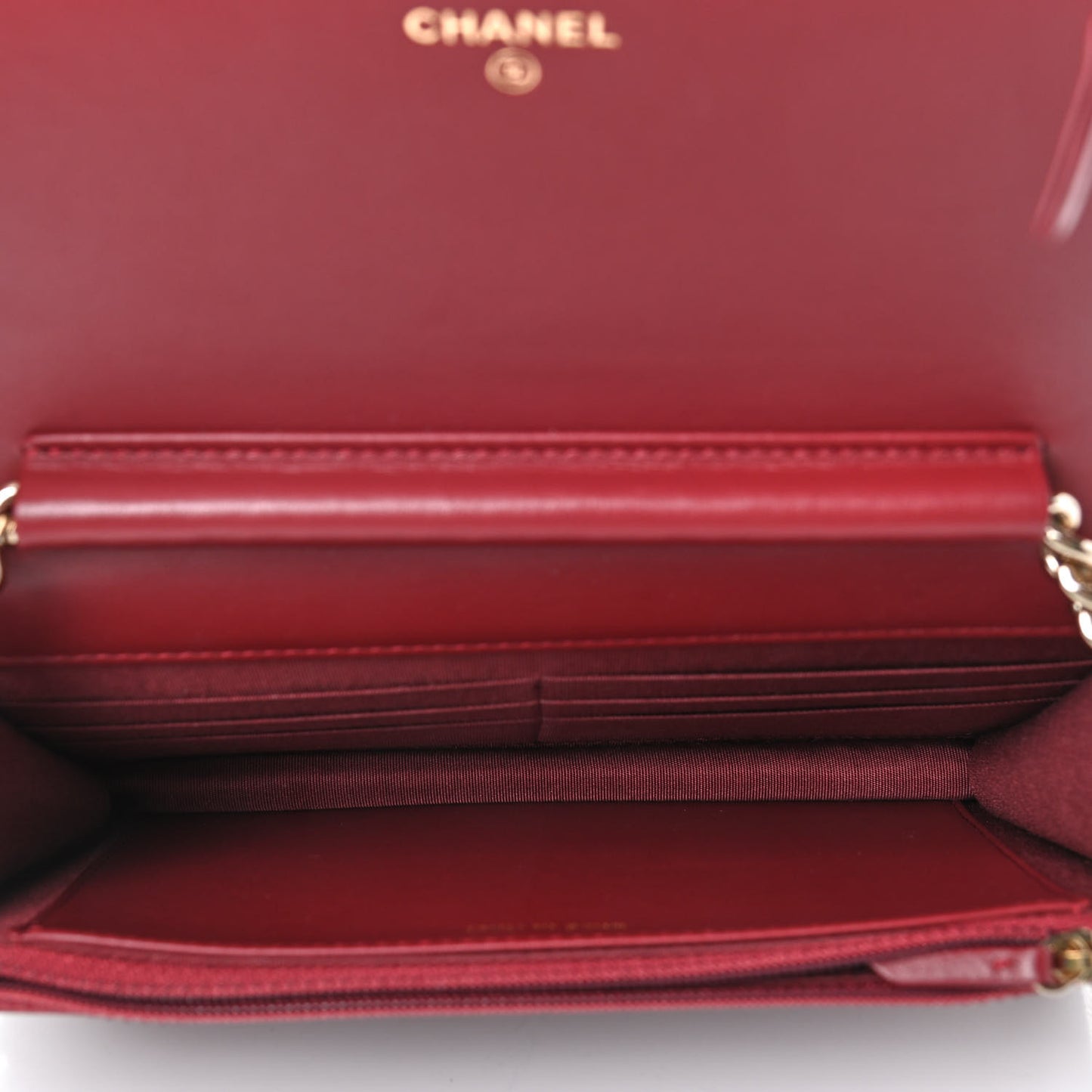 Caviar Chevron Boy Wallet On Chain WOC Dark Red