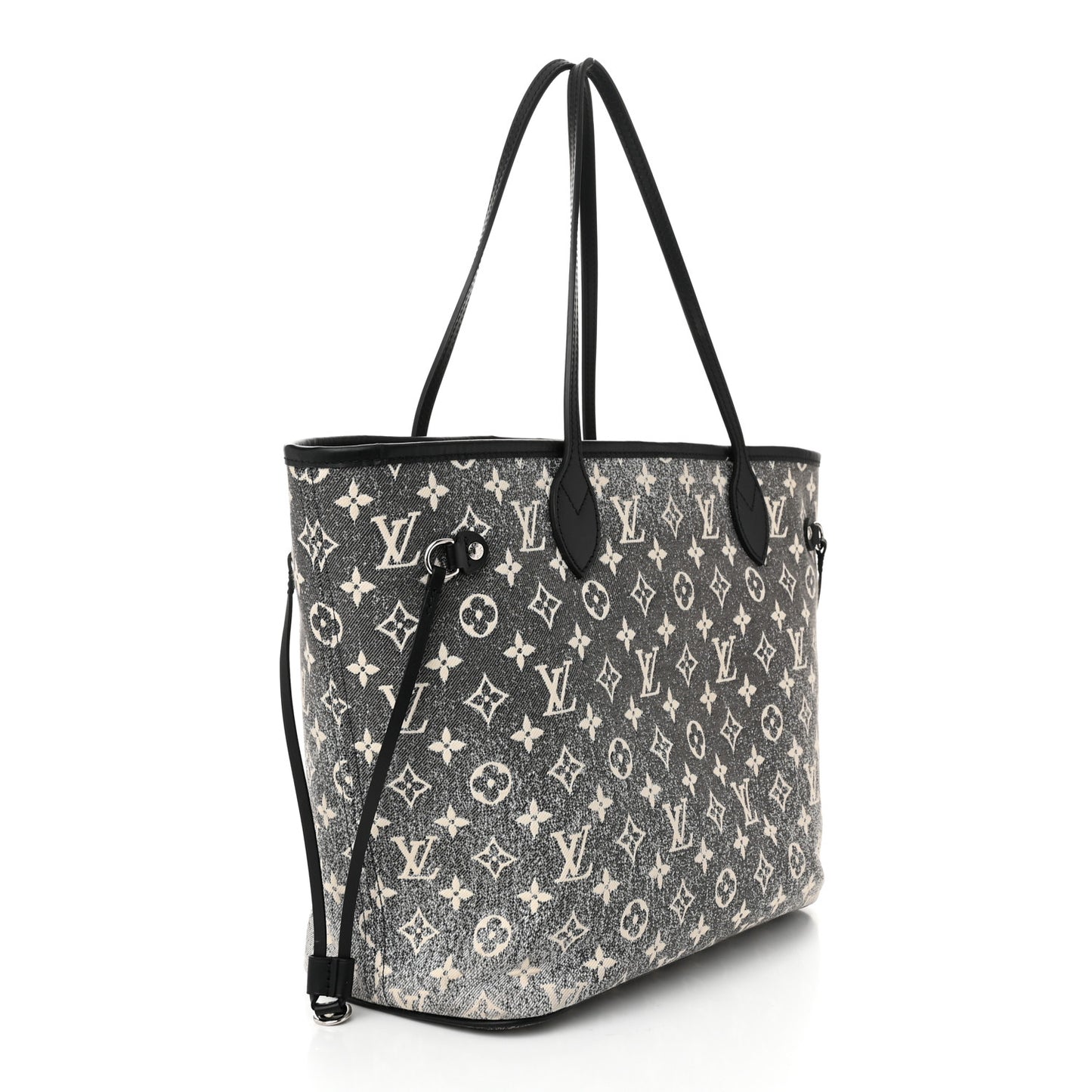 Denim Monogram Jacquard Neverfull MM  Grey