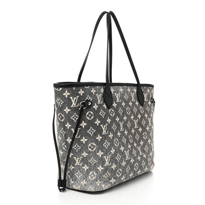 Louis Vuitton Denim Monogram Jacquard Neverfull MM  Grey 3 of 9