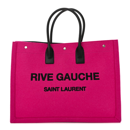 Saint Laurent Wool Rive Gauche Tote Fuchsia 1 of 12