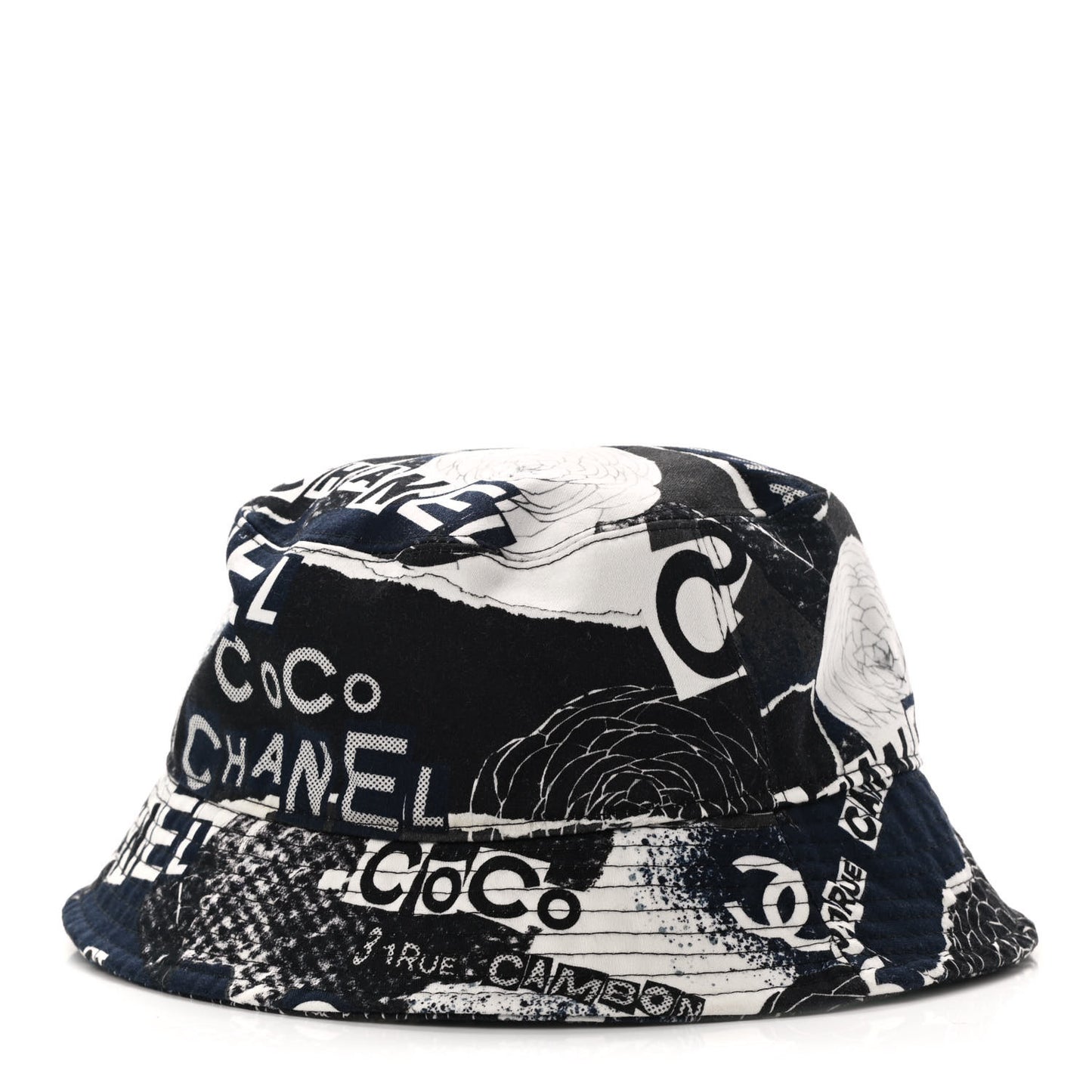 Cotton Coco Print Bucket Hat M Navy Black White