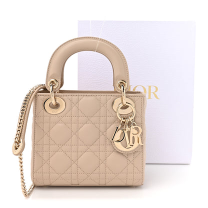 Christian Dior Lambskin Cannage Mini Lady Dior Powder Beige 11 of 11