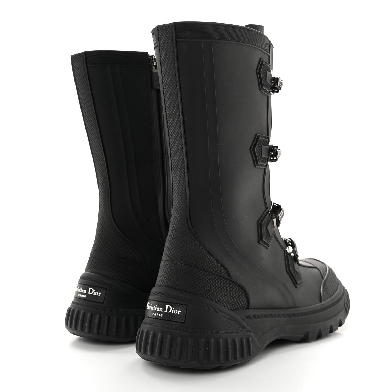 Christian Dior Neoprene Rubber Diorground Low Boots 38 Black 4 of 9