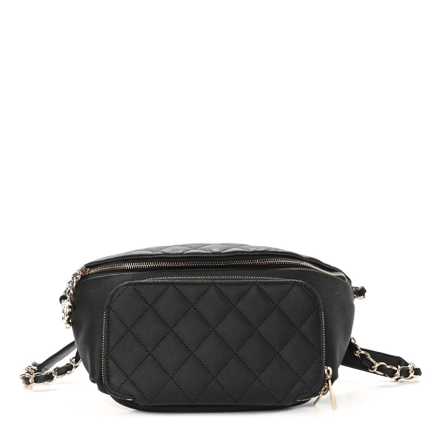 Caviar Quilted Business Affinity Waist Belt Bag Black