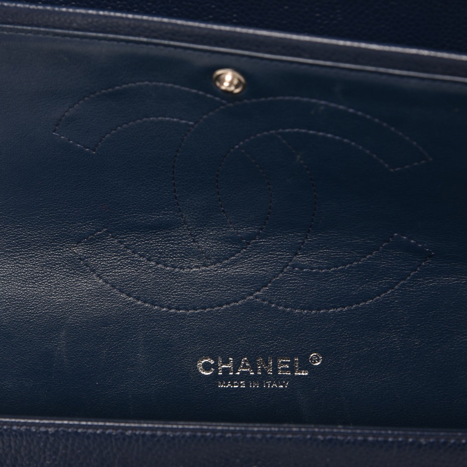Chanel Caviar Quilted Jumbo Double Flap Navy Blue 9 of 9