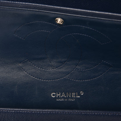 Chanel Caviar Quilted Jumbo Double Flap Navy Blue 9 of 9