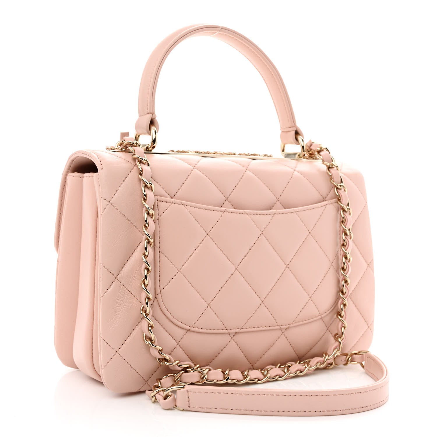 Chanel Lambskin Quilted Small Trendy Chain CC Flap Dual Handle Bag Light Pink 3 of 10