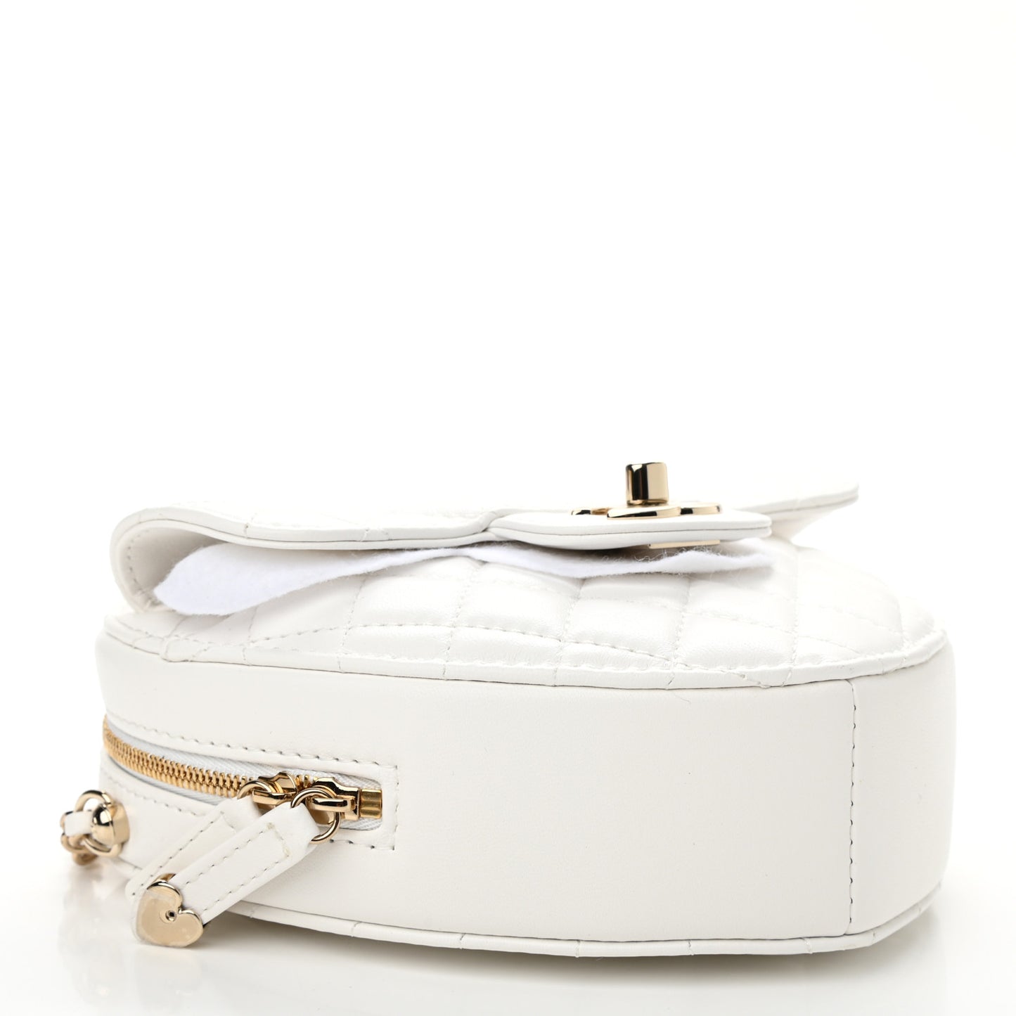 Lambskin Quilted CC In Love Heart Bag White