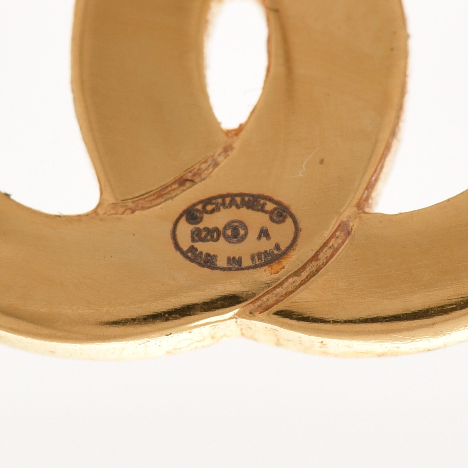 Chanel Metal CC Paris Button Stud Earrings Gold 4 of 4