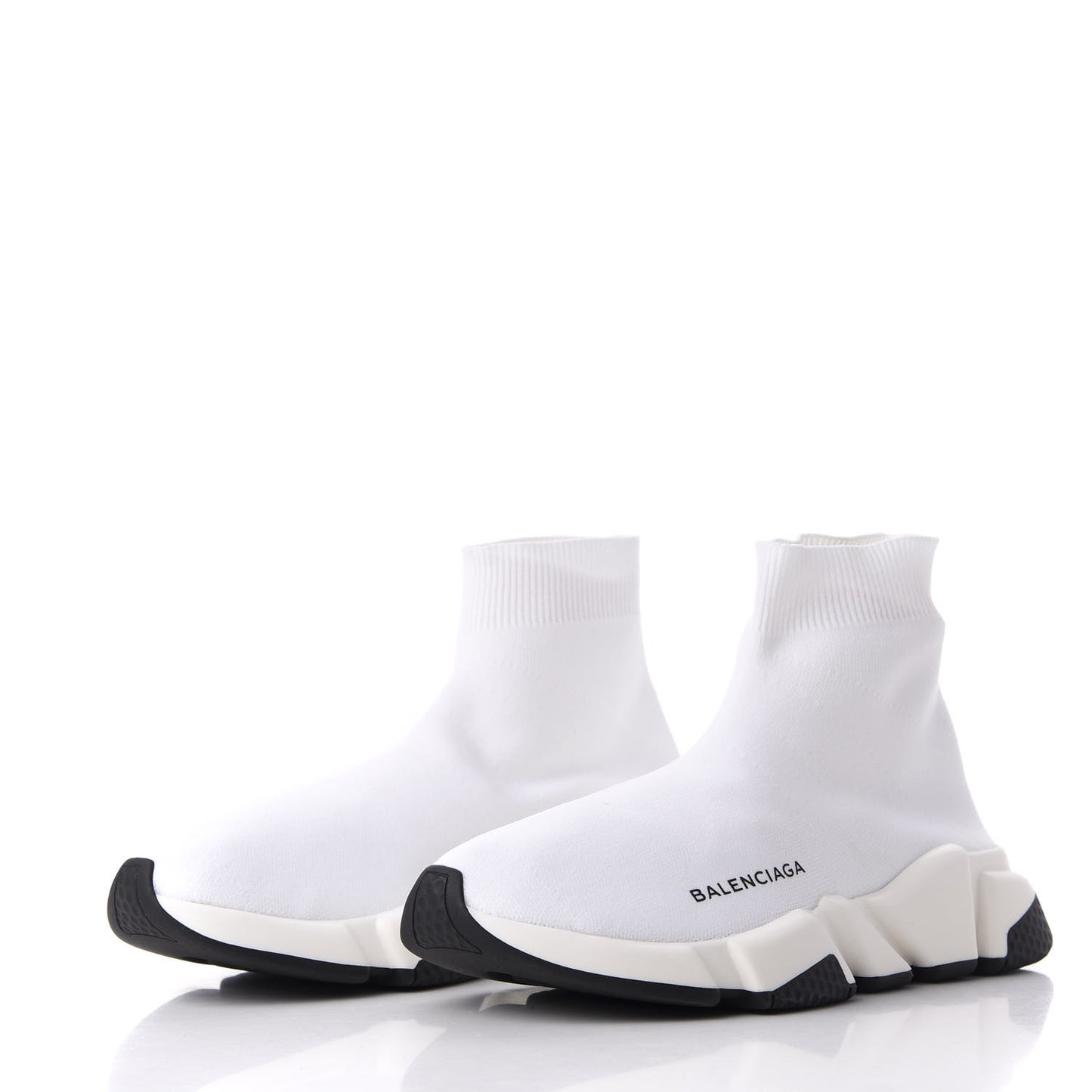 Neoprene Knit Womens Speed Sneakers 38 White Black