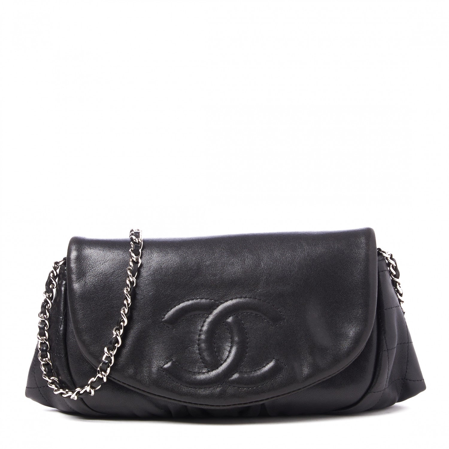 Chanel Lambskin Half Moon Wallet On Chain WOC Black 1 of 11