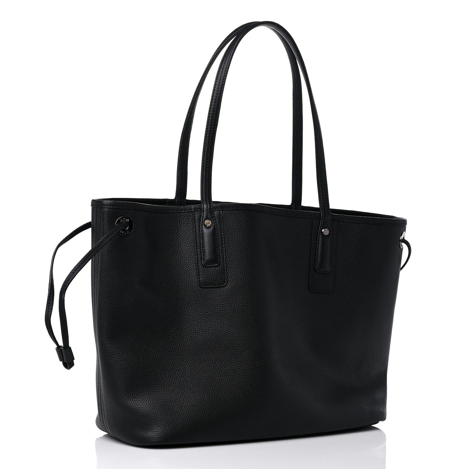 MCM Grained Calfskin Visetos Medium Liz Reversible Shopper Tote Black 3 of 16