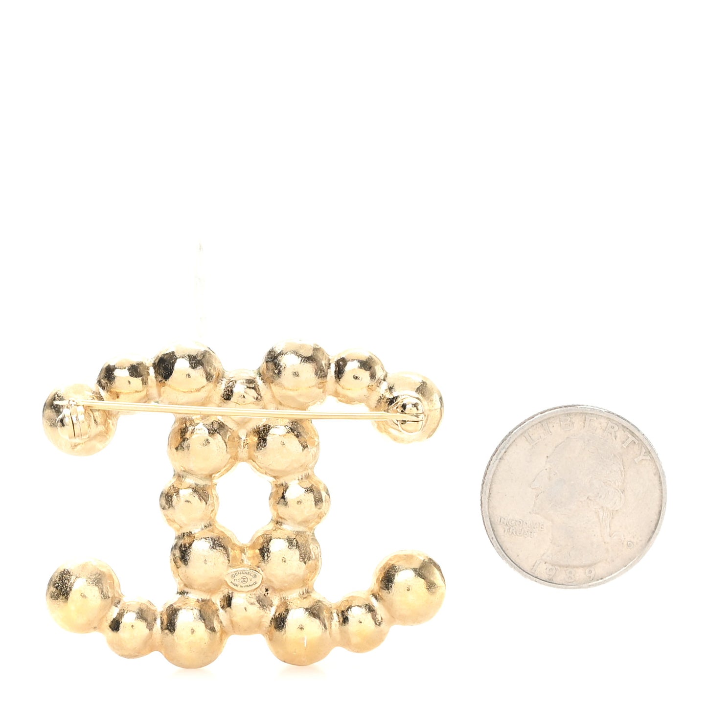 Pearl CC Brooch Gold Pearly White