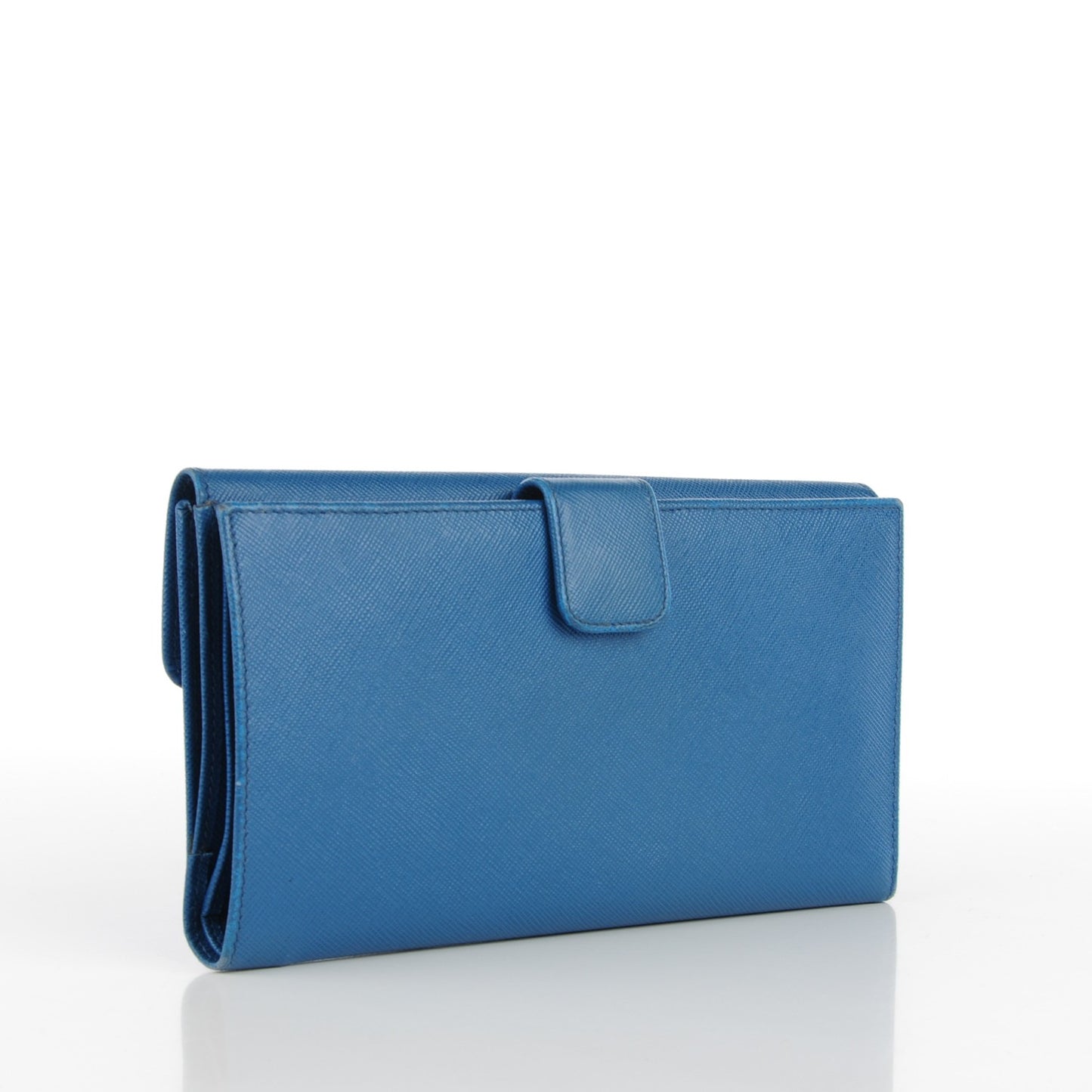 Saffiano Metal Continental Flap Wallet Cobalto