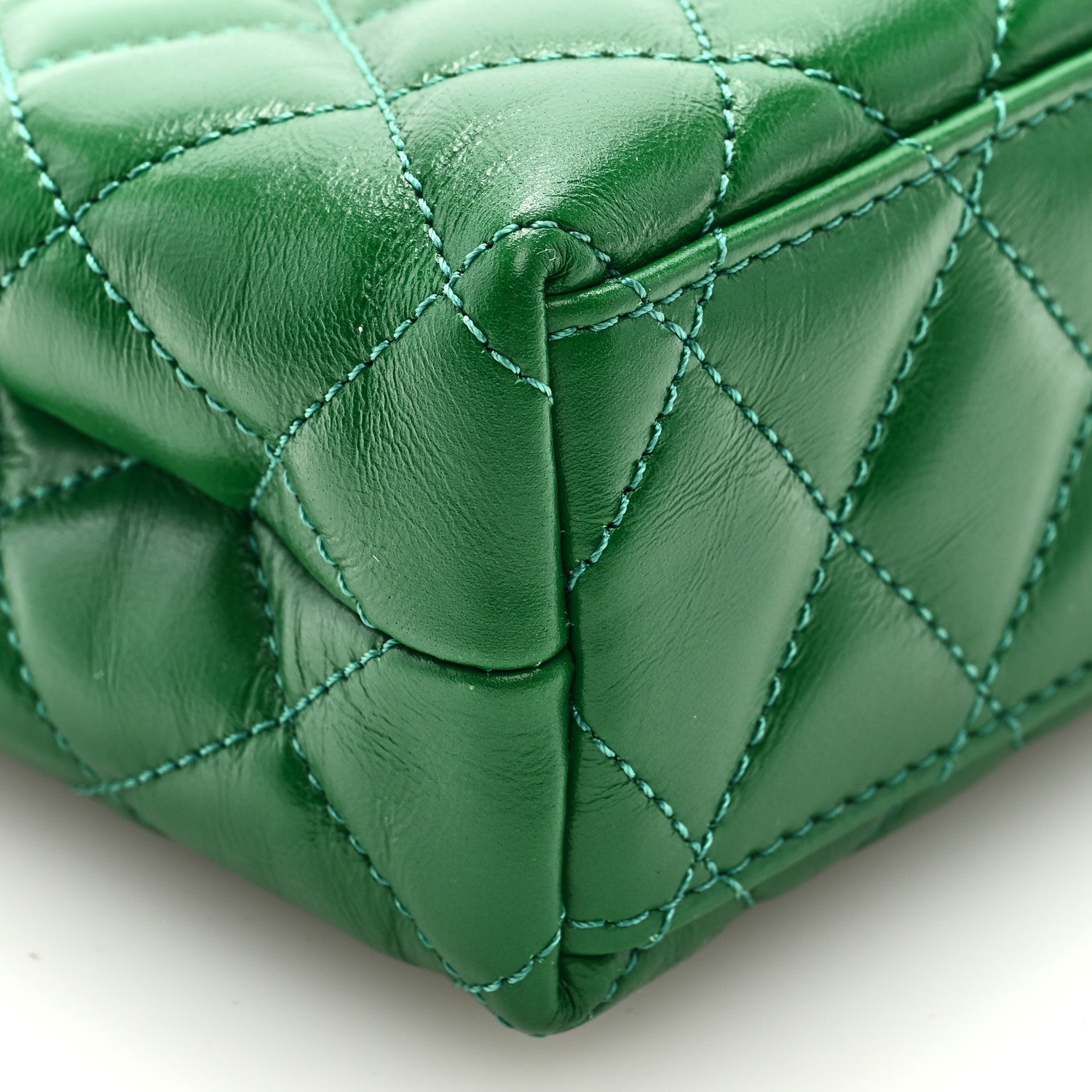 Chanel Shiny Aged Calfskin Quilted Nano Kelly Shopper Green 8 of 10