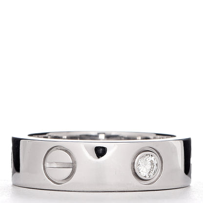 Cartier 18K White Gold 3 Diamond 5.5mm LOVE Ring 52 6 3 of 6