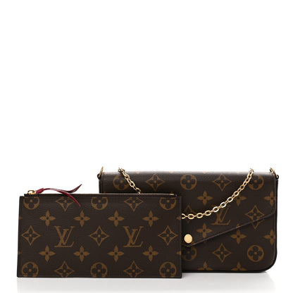 Louis Vuitton Monogram Pochette Felicie Chain Wallet Fuchsia 3 of 12