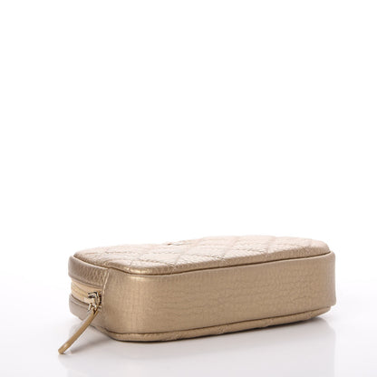 Chanel Metallic Calfskin Quilted Small Curvy Pouch Cosmetic Case Gold 4 of 8