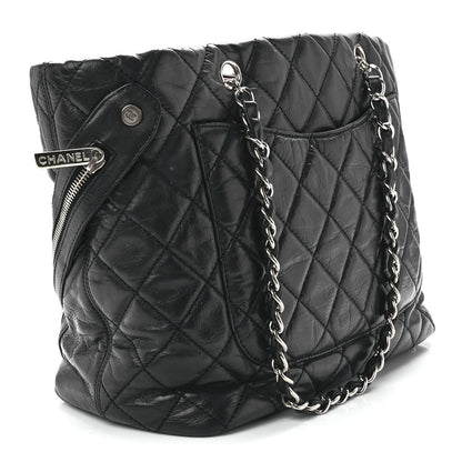 Chanel Aged Calfskin Quilted Large Cotton Club Tote Black 3 of 11