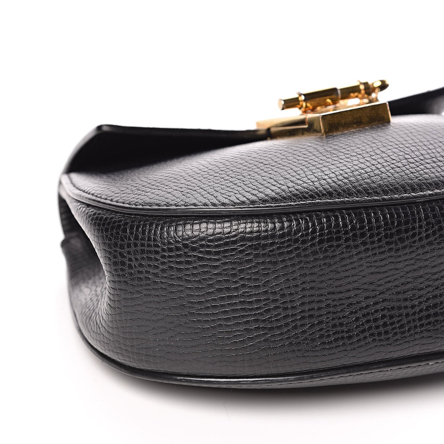 Grained Calfskin Lambskin Mini Bi-Color Drew Shoulder Bag Black Powder Beige
